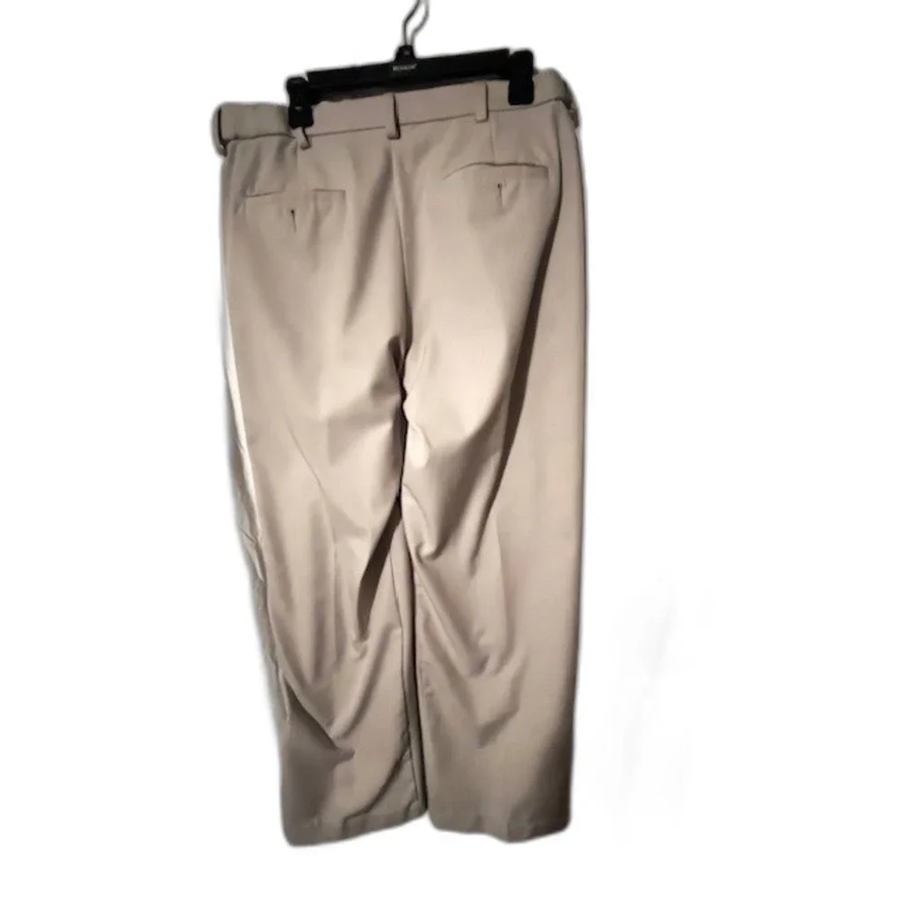 Haggar Cool 18 Pro wrinkle free flat front expandable waist khaki pants 34x34